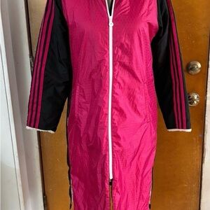 Adidas White, Pink and Black Parka Jacket